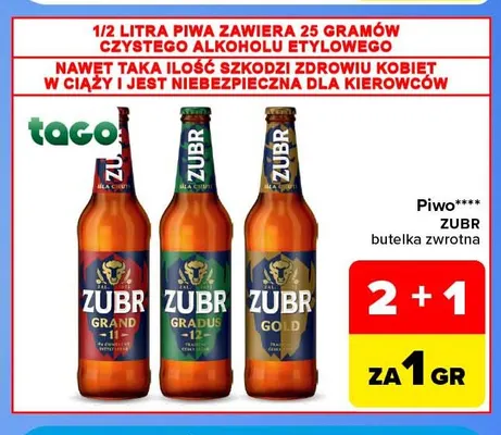 Piwo Zubr Gold promocja w Carrefour Market