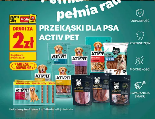 Przysmak dentystyczny dla psa Dental Sticks Medium Activ Pet promocja w Biedronka