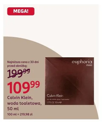 Woda toaletowa Calvin Klein euphoria men promocja w Rossmann