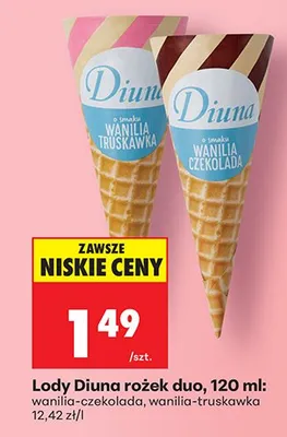 Lody rożek duo wanilia-czekolada promocja w Biedronka