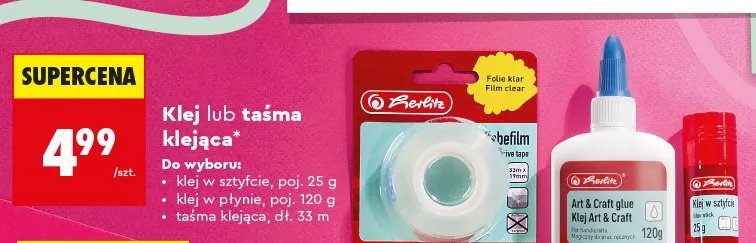 Klej w sztyfcie Herlitz promocja w Biedronka