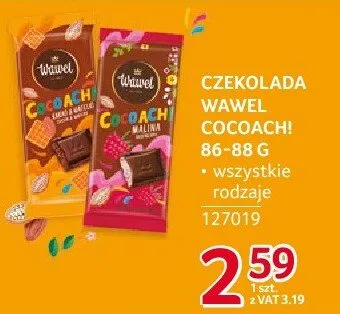 Czekolada Wawel Cocoach 86-88 g wybrane rodzaje promocja w Selgros