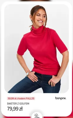 Sweter z golfem Bonprix promocja w bonprix