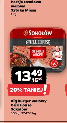 Big burger wołowy Grill House Sokołów promocja w Netto