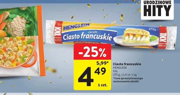 Ciasto francuskie Henglein XXL promocja w Intermarche