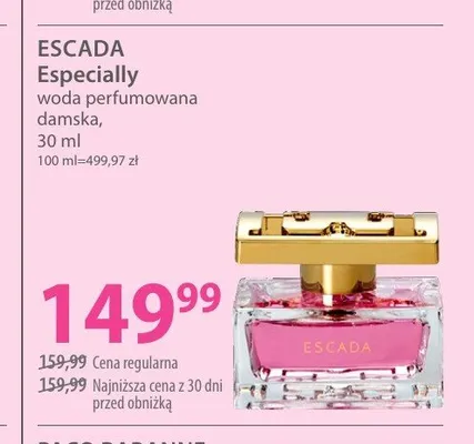 Woda perfumowana damska ESCADA Especially promocja w Hebe