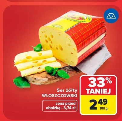 Ser żółty Włoszczowski promocja w Carrefour