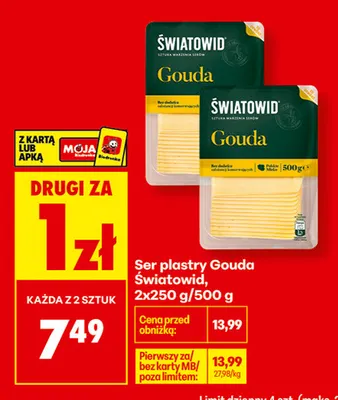 Ser plastry Gouda 2-pak Światowid promocja w Biedronka