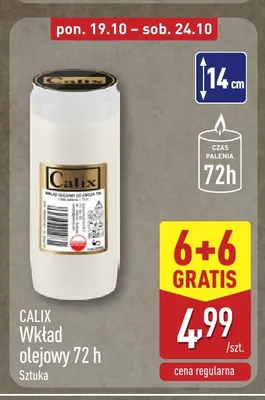 Wkład olejowy 72 h Calix promocja w Aldi