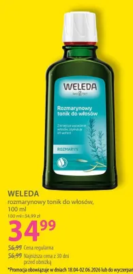 Rozmarynowy tonik do włosów WELEDA promocja w Hebe