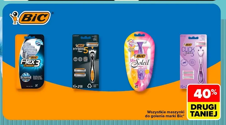 Maszynka do golenia Hybrid 5 Flex Bic promocja w Carrefour