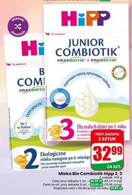 Mleko Bio Combiotik 2 Hipp promocja w Dino
