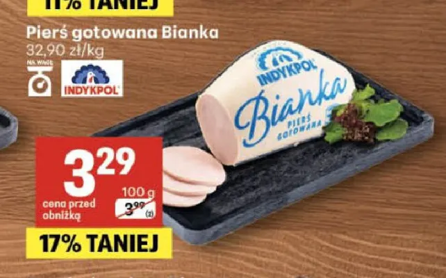 Pierś gotowana Bianka Indykpol promocja w Delikatesy Centrum