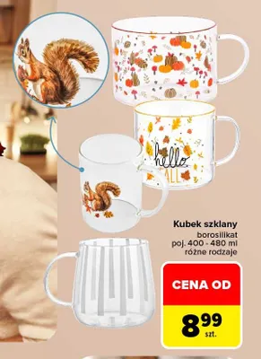 Kubek szklany borosilikat 400-480 ml promocja w Carrefour