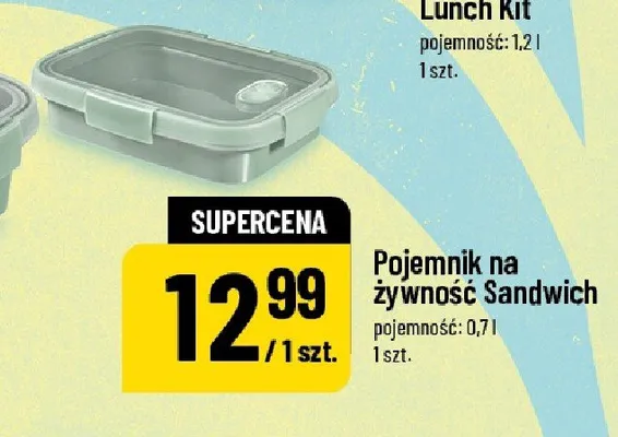 Pojemnik na żywność sandwich pojemność 0.7l 1szt. promocja w POLOmarket