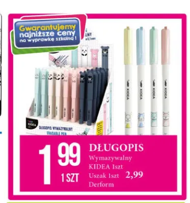Długopis wymazywalny Uszak Derform promocja w Leclerc