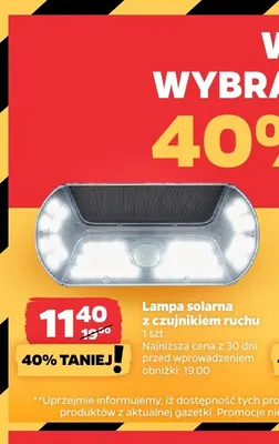 Lampa solarna z czujnikiem ruchu promocja w Netto