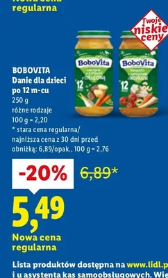 Danie dla dzieci po 12 m-cu różne rodzaje promocja w Lidl
