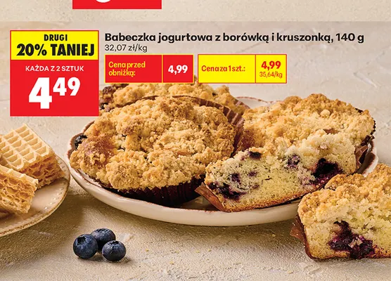 Babeczka jogurtowa z borówką i kruszonką promocja w Biedronka
