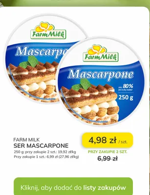Ser mascarpone promocja w Stokrotka