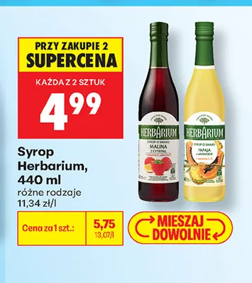Syrop Herbarium malina z cytryną promocja w Biedronka