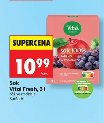 Sok Vital Fresh promocja w Biedronka