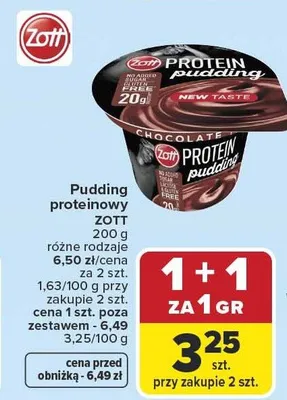 Pudding proteinowy różne rodzaje promocja w Carrefour