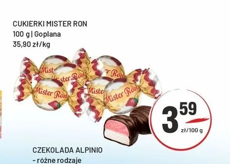 Cukierki Mister Ron Goplana promocja w Sedal