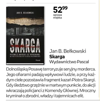 Książka Skarga Jan B. Bełkowski promocja w Empik
