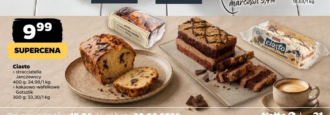 Ciasto stracciatella Janczewscy promocja w Netto