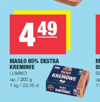 Masło 85% Ekstra Kremowe Lumiko promocja w SPAR