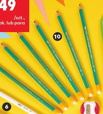 Ołówki HB z gumkami promocja w Biedronka