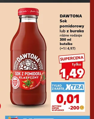 Sok z buraka Dawtona promocja w Kaufland