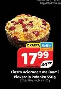 Ciasto ucierane z malinami Piekarnia Polanka promocja w Delfin