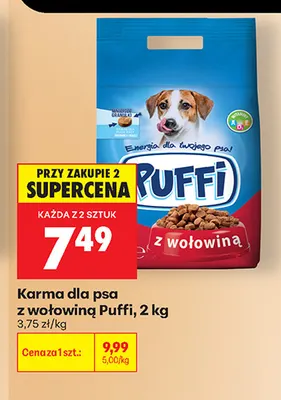 Karma dla psa z wołowiną Puffi promocja w Biedronka