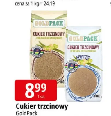 Cukier trzcinowy GoldPack promocja w Leclerc