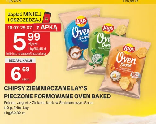 Chipsy ziemniaczane Lay's Oven Baked Jogurt z Ziołami promocja w Chorten
