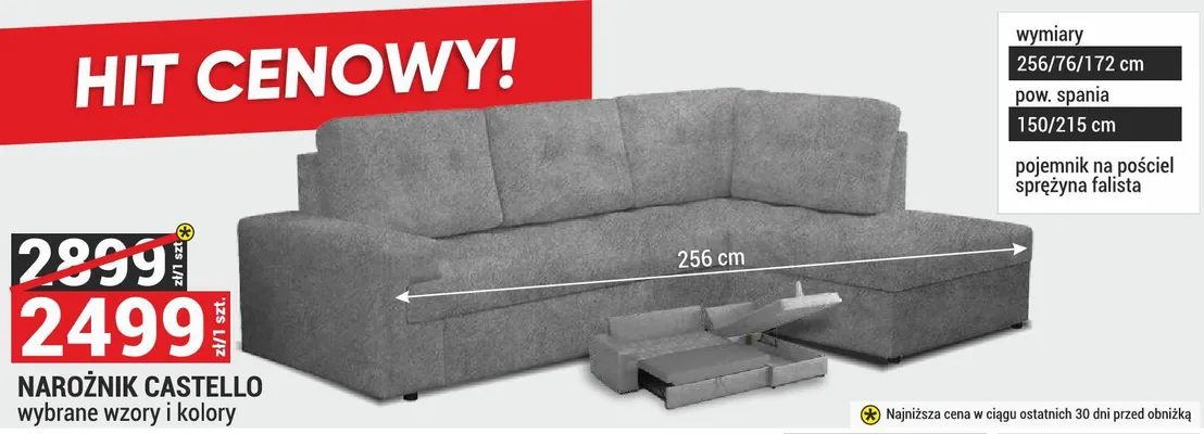 Narożnik CASTELLO wybrane wzory i kolory promocja w Merkury Market