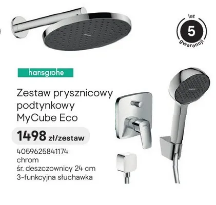 Zestaw prysznicowy podtynkowy Hansgrohe MyCube Eco chrom promocja w Castorama