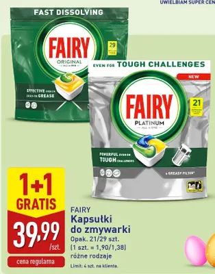 Kapsułki do zmywarki Original 1+1 GRATIS promocja w Aldi