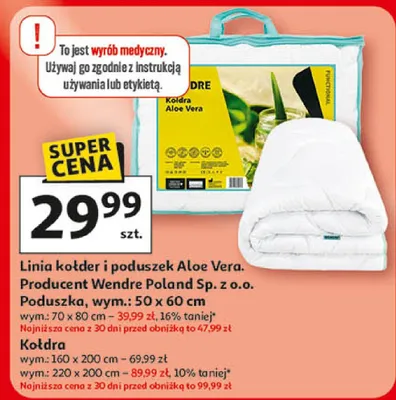 Linia kołder i poduszek Aloe Vera, poduszka promocja w Auchan