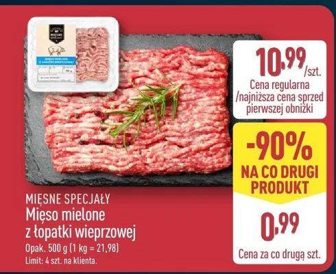 Mięso mielone z łopatki wieprzowej Mięsne Specjały promocja w Aldi
