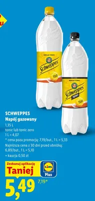 Napój gazowany Schweppes tonic promocja w Lidl