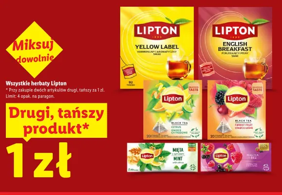Herbata czarna Lipton Yellow Label promocja w Lidl