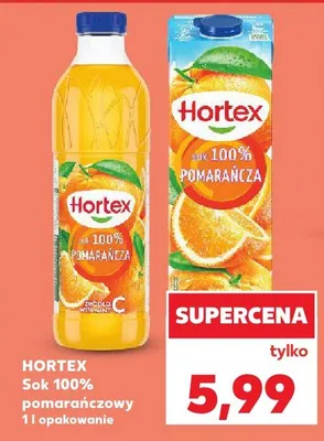 Sok 100% pomarańczowy Hortex promocja w Kaufland