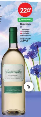 Wino białe półsłodkie Beauvillon promocja w Żabka
