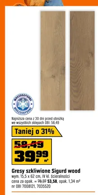 Gres szkliwiony Sigurd wood promocja w OBI