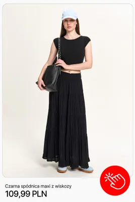 Spódnica maxi Cropp czarna z wiskozy promocja w Cropp