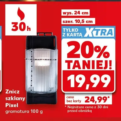 Znicz szklany Pixel promocja w Kaufland