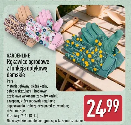 Rękawice ogrodowe z funkcją dotykową damskie Gardenline promocja w Aldi
